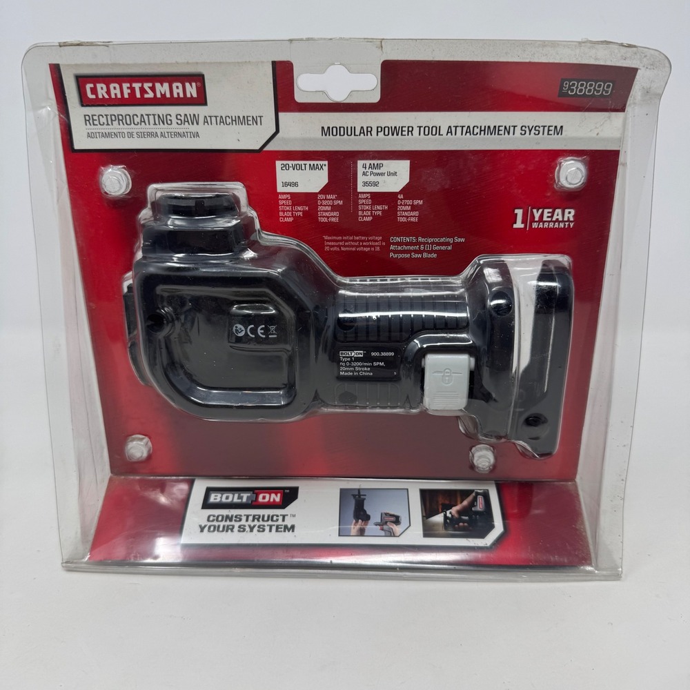 Craftsman Bolt-On Reciprocating Saw Attachment #38899 for 20V Max 4A Units